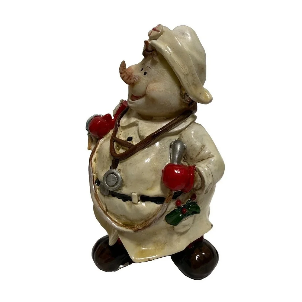 Christmas Snowman Nurse Figurine Resin Holiday Medical Stethoscope 6